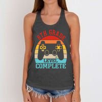 8th Grade Level Complete Last Day Of School Graduation Women's Knotted Racerback Tank