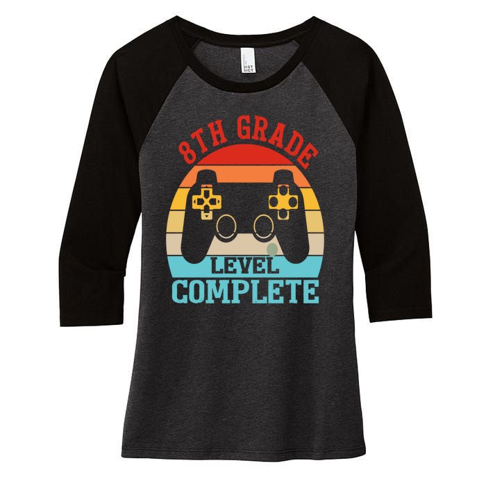 8th Grade Level Complete Last Day Of School Graduation Women's Tri-Blend 3/4-Sleeve Raglan Shirt