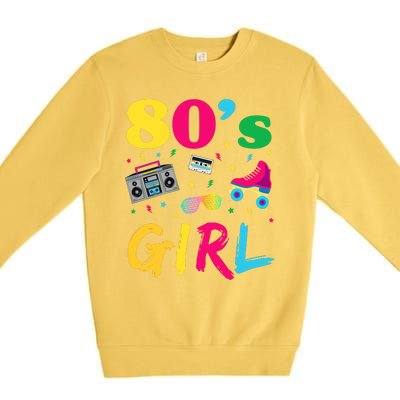 80s Girl Retro Costume Premium Crewneck Sweatshirt