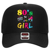 80s Girl Retro Costume High Crown Mesh Back Trucker Hat