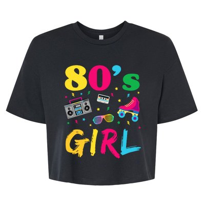 80s Girl Retro Costume Bella+Canvas Jersey Crop Tee