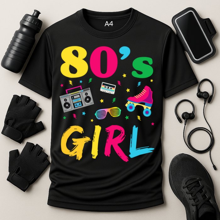 80s Girl Retro Costume Cooling Performance Crew T-Shirt