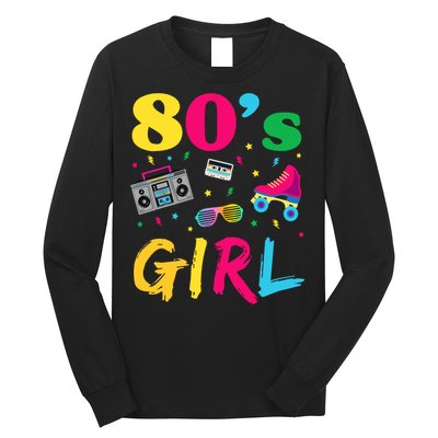 80s Girl Retro Costume Long Sleeve Shirt
