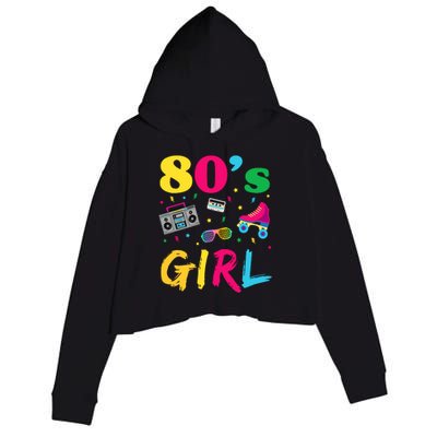 80s Girl Retro Costume Crop Fleece Hoodie