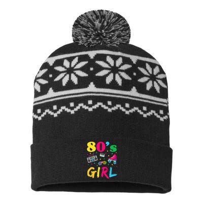 80s Girl Retro Costume USA-Made Snowflake Beanie