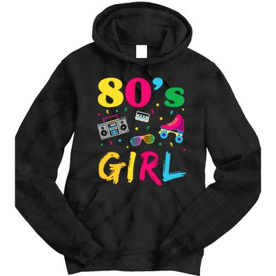 80s Girl Retro Costume Tie Dye Hoodie