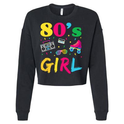80s Girl Retro Costume Cropped Pullover Crew