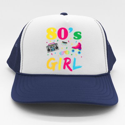 80s Girl Retro Costume Trucker Hat