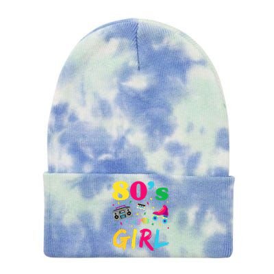 80s Girl Retro Costume Tie Dye 12in Knit Beanie