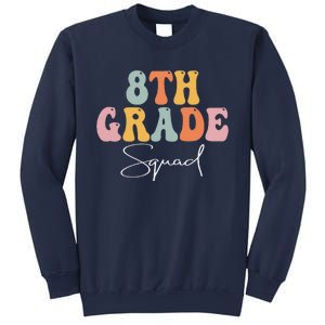 8th Grade Squad Retro Groovy Women Happy First Day Of School Sweatshirt