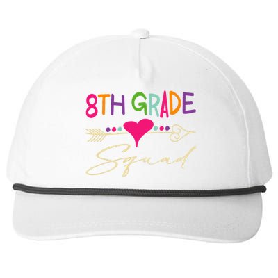 8Th Grade Squad Welcome Back To School Snapback Five-Panel Rope Hat