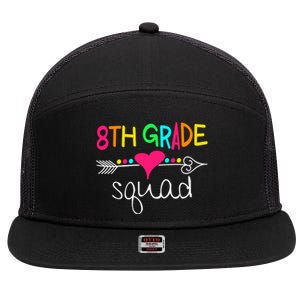 8th Grade Squad Eighth Teacher Student Team Back To School Gift 7 Panel Mesh Trucker Snapback Hat