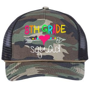 8th Grade Squad Eighth Teacher Student Team Back To School Gift Retro Rope Trucker Hat Cap