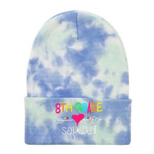 8th Grade Squad Eighth Teacher Student Team Back To School Gift Tie Dye 12in Knit Beanie