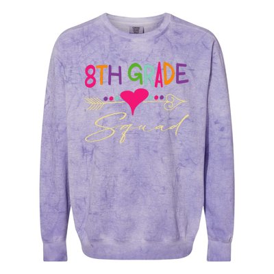 8Th Grade Squad Welcome Back To School Colorblast Crewneck Sweatshirt