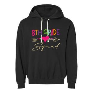 8Th Grade Squad Welcome Back To School Garment-Dyed Fleece Hoodie