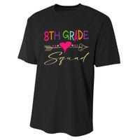 8Th Grade Squad Welcome Back To School Performance Sprint T-Shirt