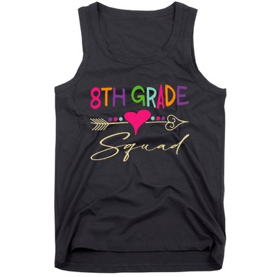 8Th Grade Squad Welcome Back To School Tank Top