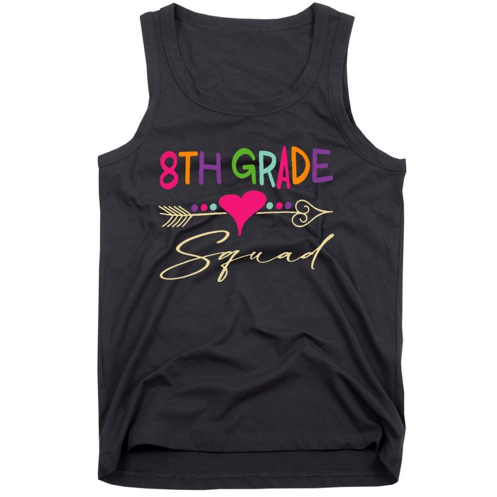 8Th Grade Squad Welcome Back To School Tank Top