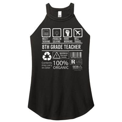 8th Grade Teacher MultiTasking Certified Job Back To School Gift Women’s Perfect Tri Rocker Tank