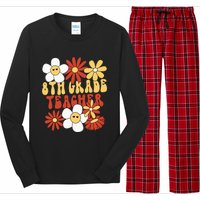 8th Grade Teacher Groovy Eighth Grade Teacher Long Sleeve Pajama Set