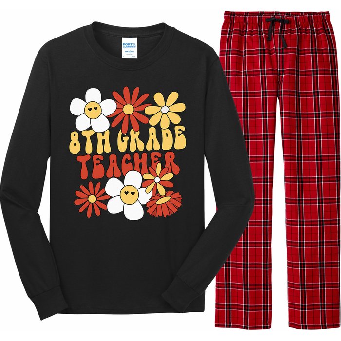 8th Grade Teacher Groovy Eighth Grade Teacher Long Sleeve Pajama Set