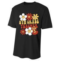 8th Grade Teacher Groovy Eighth Grade Teacher Performance Sprint T-Shirt