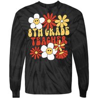 8th Grade Teacher Groovy Eighth Grade Teacher Tie-Dye Long Sleeve Shirt