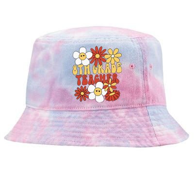 8th Grade Teacher Groovy Eighth Grade Teacher Tie-Dyed Bucket Hat