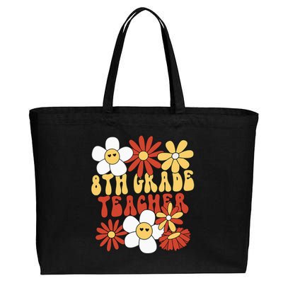 8th Grade Teacher Groovy Eighth Grade Teacher Cotton Canvas Jumbo Tote