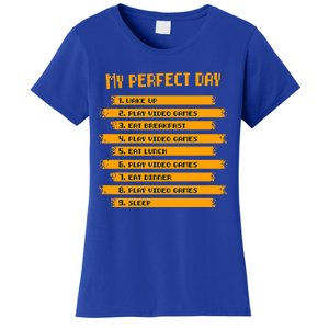 8funny Giftbit Text Style My Perfect Day Play Video Games Gift Women's T-Shirt