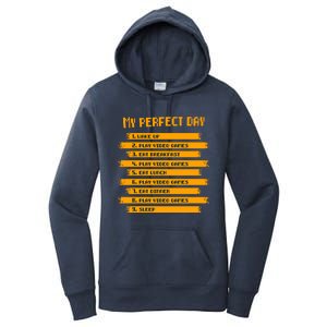 8funny Giftbit Text Style My Perfect Day Play Video Games Gift Women's Pullover Hoodie