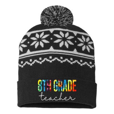 8th Grade Teacher Tie Dye Appreciation Day Back To School USA-Made Snowflake Beanie