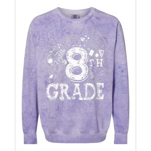 8th Grade Typography Team Teacher Back To School Colorblast Crewneck Sweatshirt