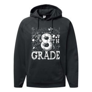 8th Grade Typography Team Teacher Back To School Performance Fleece Hoodie