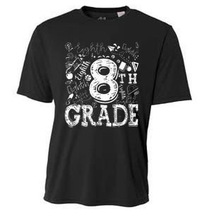 8th Grade Typography Team Teacher Back To School Cooling Performance Crew T-Shirt