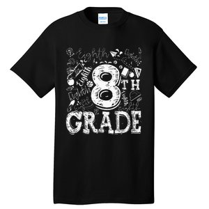 8th Grade Typography Team Teacher Back To School Tall T-Shirt