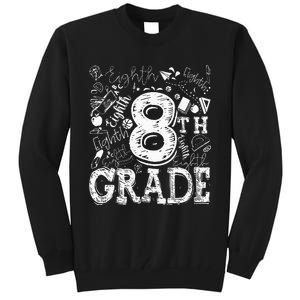 8th Grade Typography Team Teacher Back To School Tall Sweatshirt