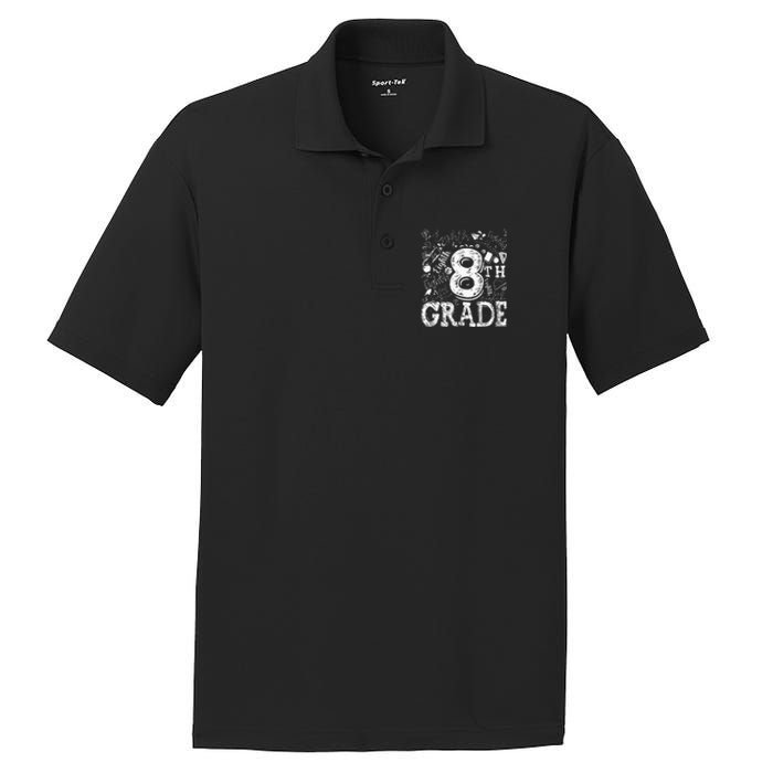 8th Grade Typography Team Teacher Back To School PosiCharge RacerMesh Polo