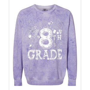 8th Grade Typography Team Teacher Back To School Colorblast Crewneck Sweatshirt