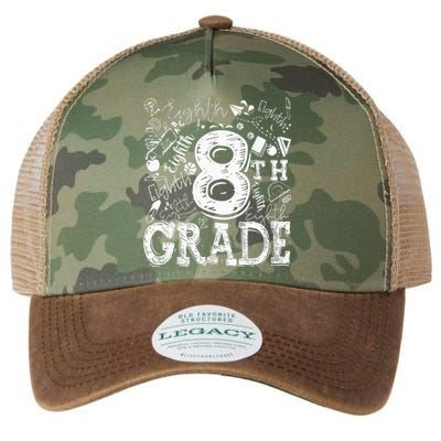 8th Grade Typography Team Teacher Back To School Legacy Tie Dye Trucker Hat