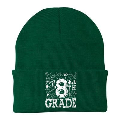 8th Grade Typography Team Teacher Back To School Knit Cap Winter Beanie