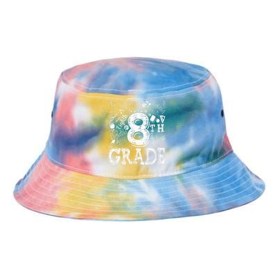 8th Grade Typography Team Teacher Back To School Tie Dye Newport Bucket Hat