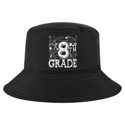 8th Grade Typography Team Teacher Back To School Cool Comfort Performance Bucket Hat