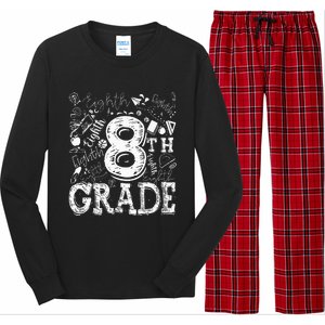 8th Grade Typography Team Teacher Back To School Long Sleeve Pajama Set