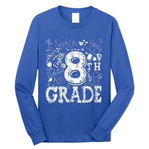 8th Grade Typography Team Teacher Back To School Long Sleeve Shirt