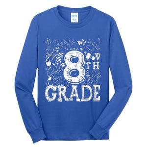 8th Grade Typography Team Teacher Back To School Tall Long Sleeve T-Shirt