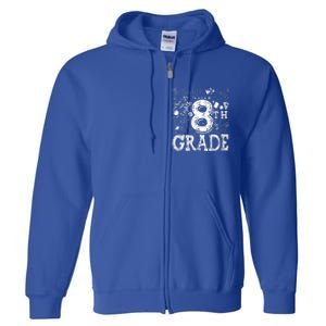 8th Grade Typography Team Teacher Back To School Full Zip Hoodie