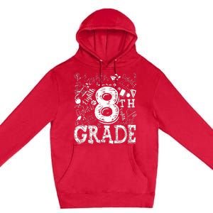 8th Grade Typography Team Teacher Back To School Premium Pullover Hoodie