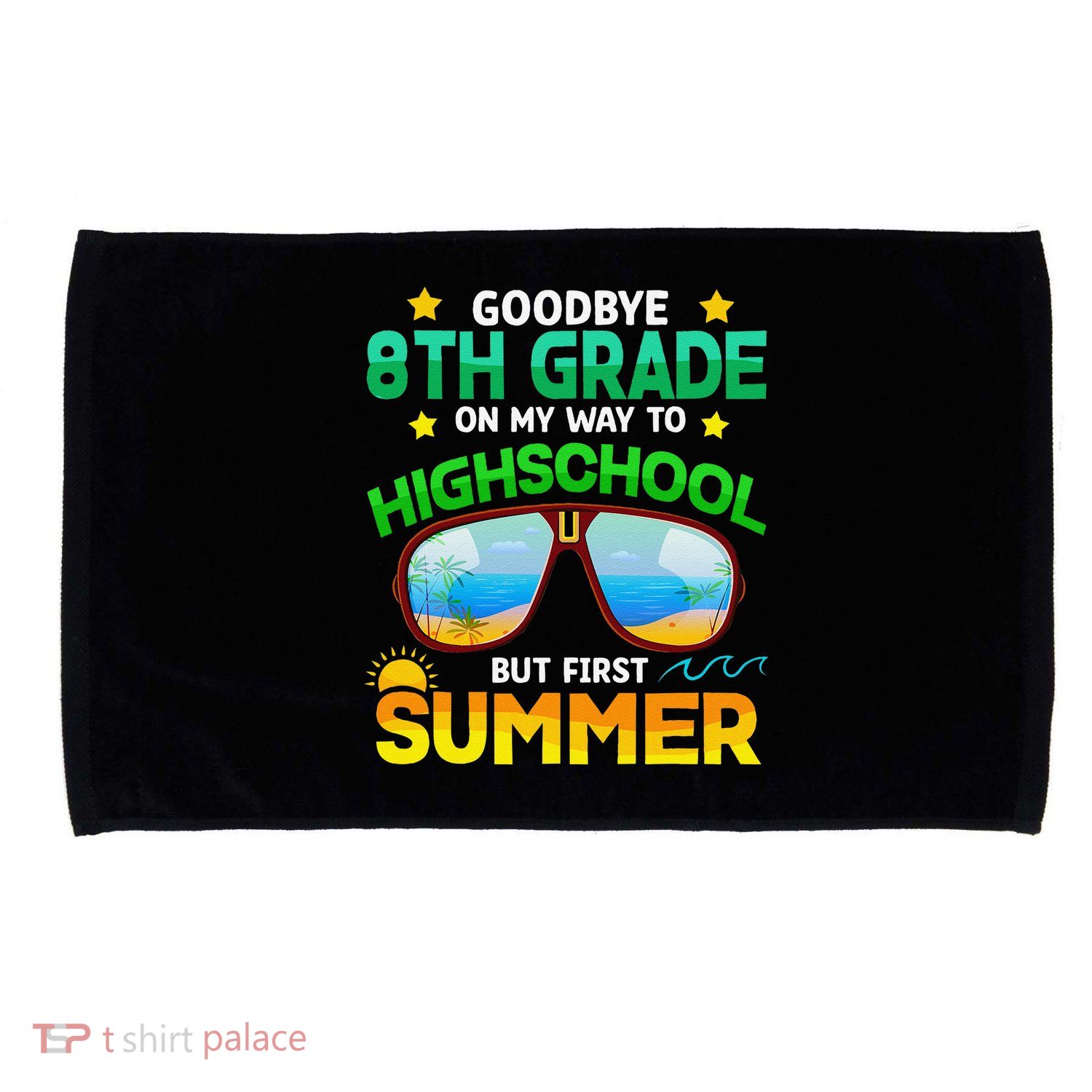8th Grade Way To High School Grade First Summer Graduation Microfiber Hand Towel